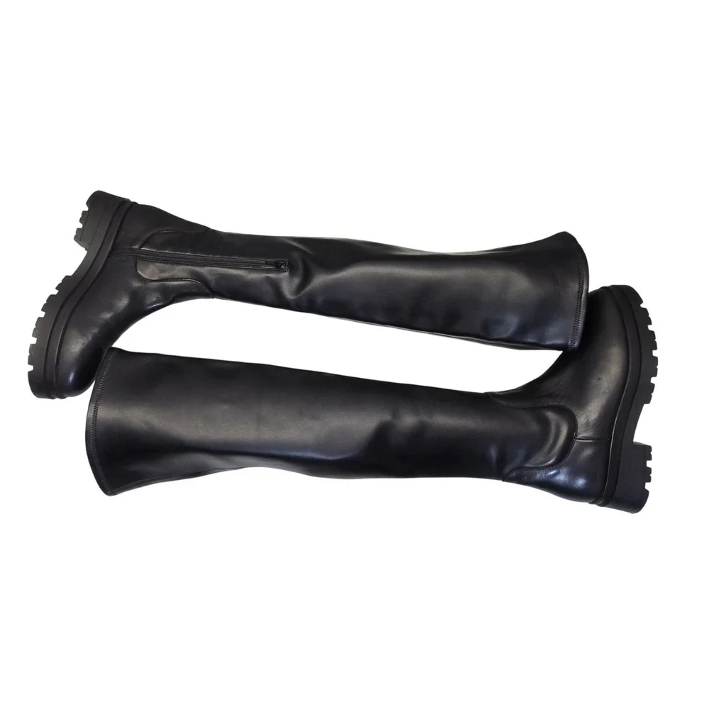 Sister x Soeur Gwen Over The Knee Boots EU 40 US 10 Stretch Leather Lug Sole